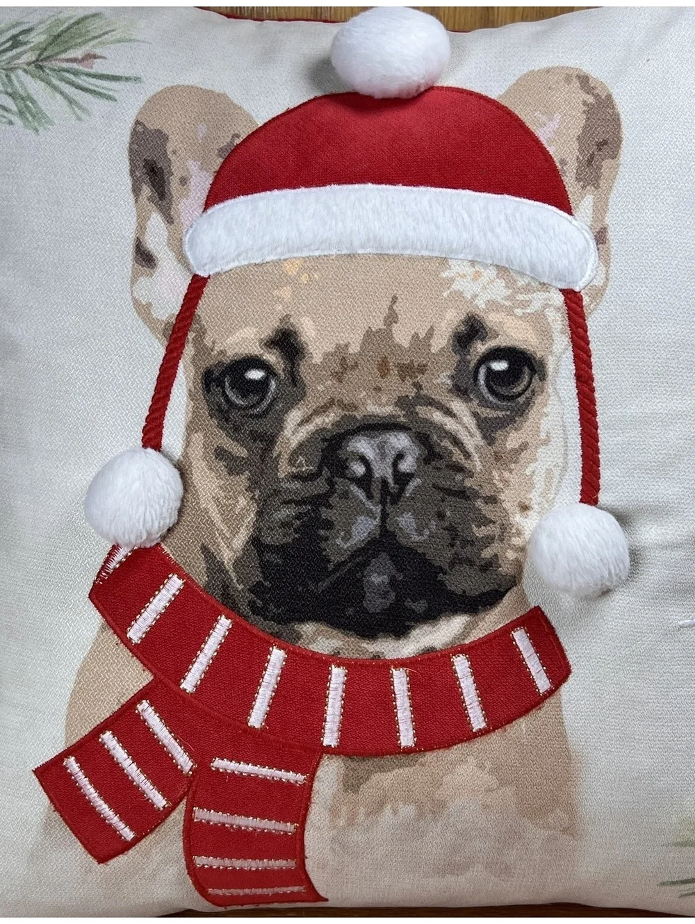 Loving Kindness Holiday French Bulldog Decorative Pillow